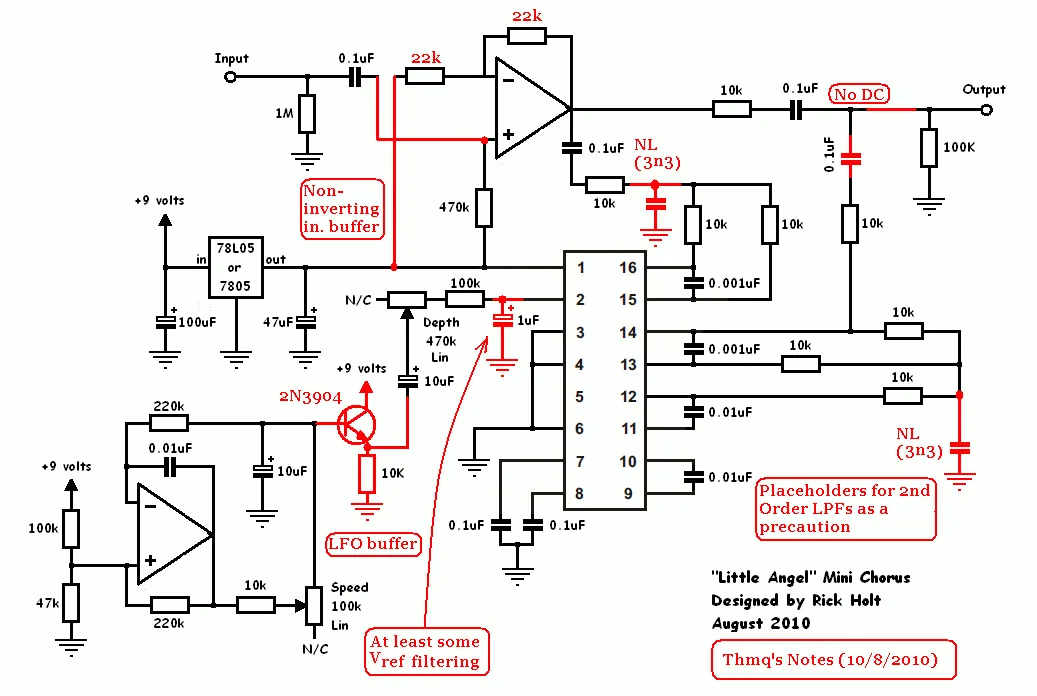 Image of the PT2399 pedal schematic