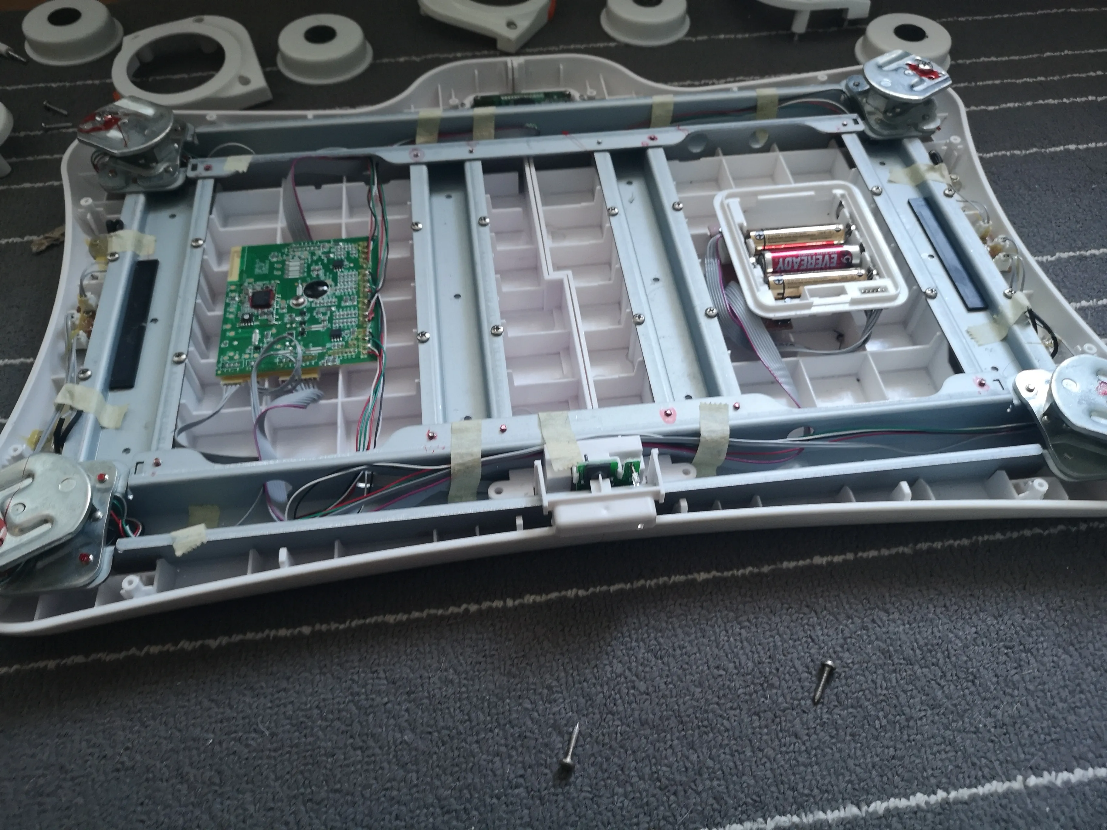 Image of a disassembled Wii Balance Board